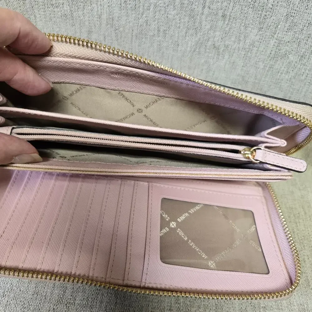 Michael Kors Jet Set Travel Continental Leather Wallet - Soft Pink 8